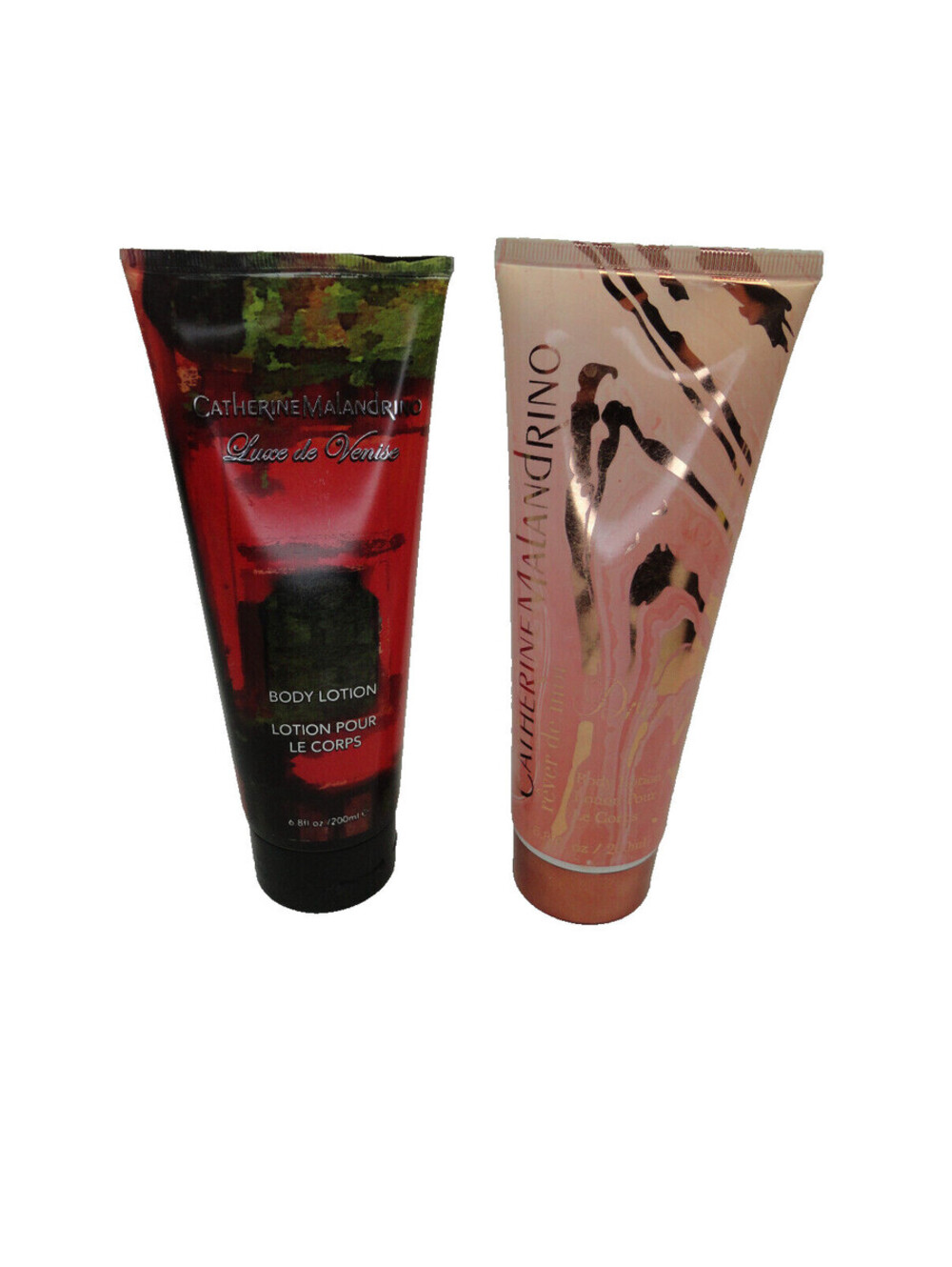 2 Pc Catherine Maladrino Body Lotion: LUXE DE VENISE + REVER DE MOI 6.8oz -READ!